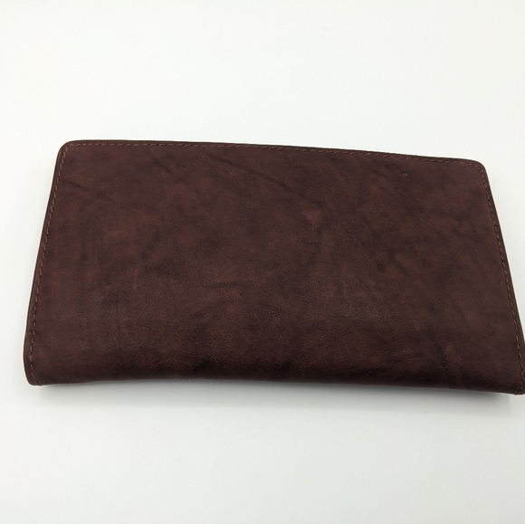 Vintage Leather Long Wallet Bifold Brown  Lords Handcrafted India Checkbook - Picture 4 of 8